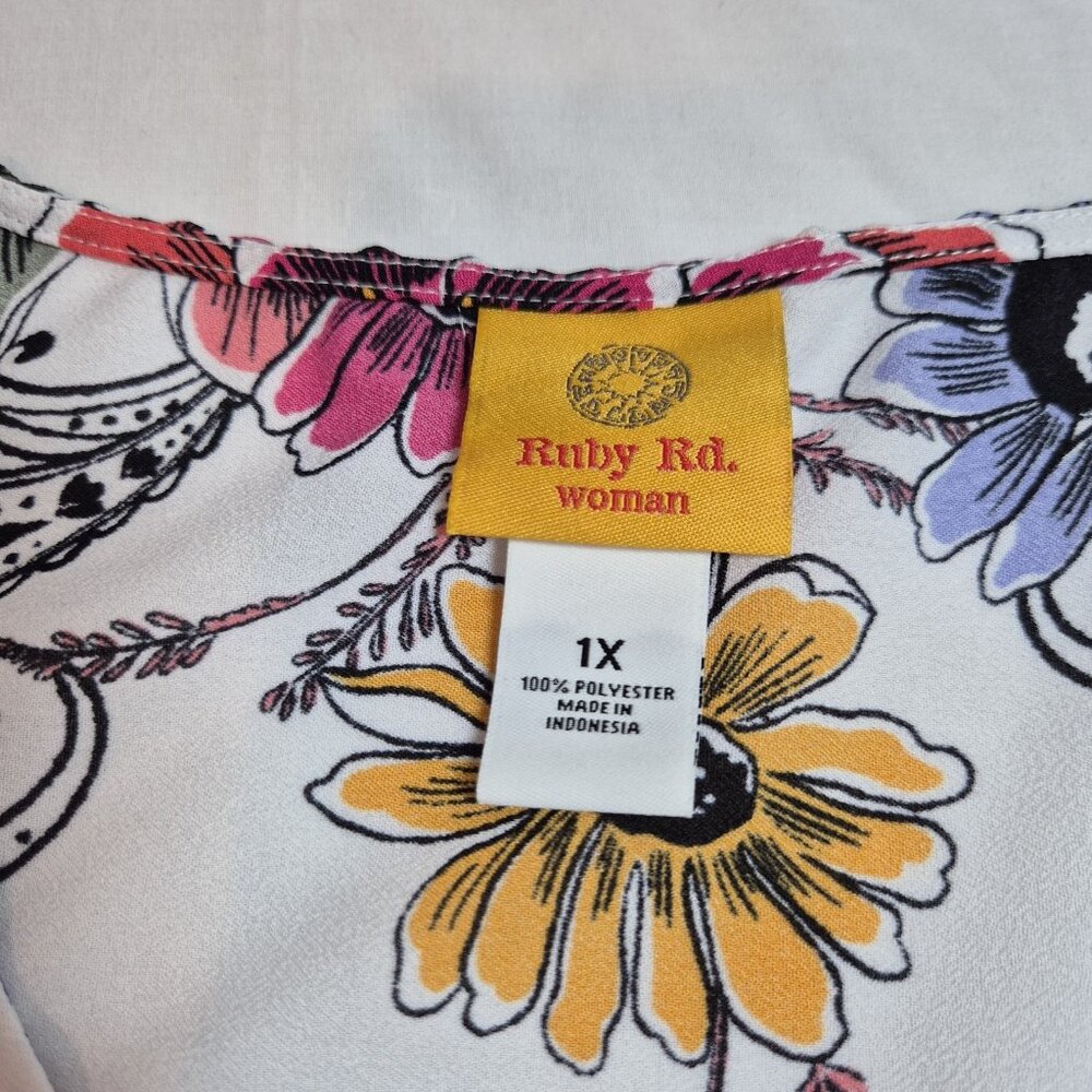 Ruby Rd Women's Tunic Size 2X Floral Colorful Pattern Top Blouse (11) - Picture 5 of 11